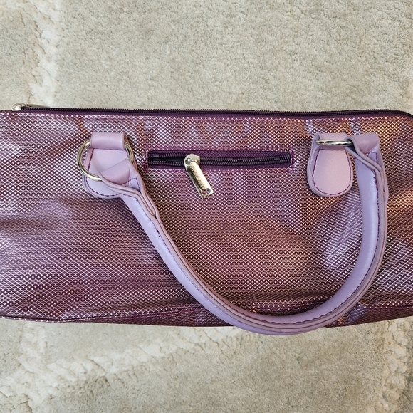 Insulated Purple Pink Wine Bottle Tote Bag Purse - Picture 3 of 14
